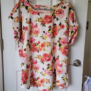 Floral Dressy Blouse Top, 2X